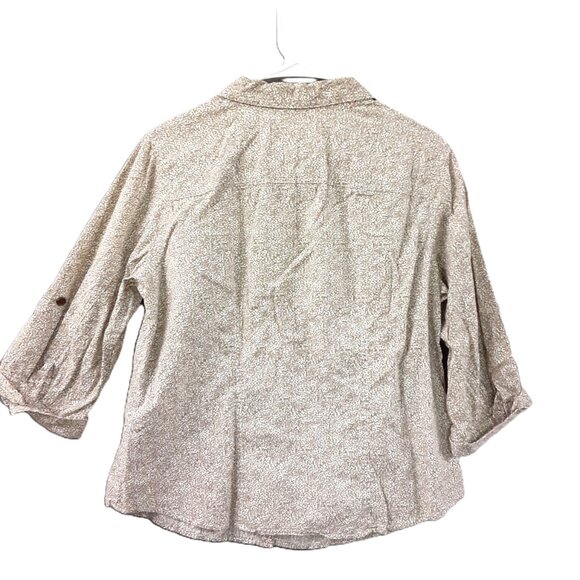 Christopher & Banks Womans Button Down Size Large Roll Tab Sleeve, Pockets - Picture 2 of 8